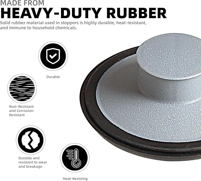 RQYEKDO Kitchen Sink Stopper, Stainless Steel 3-1/2 inch Universal Sink Plug Cover for Garbage Disposal Flange Drain,Fit for InSinkErator, Moen,Waste Maid, and More（Gray