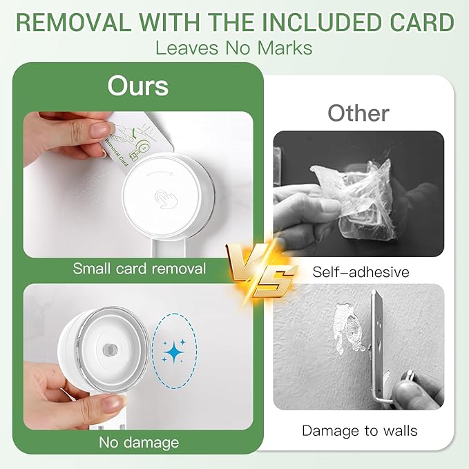 LUXEAR Suction Hooks Powerful Vacuum Suction Cup Hooks-6PACK Razor White