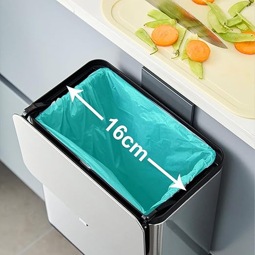 SIDIANBAN Hanging Trash Can with Lid for Kitchen Cabinet Door, 0.8 Gal/3L Stainless Steel Garbage Can Kitchen Compost Bin for Countertop or Under Sink
