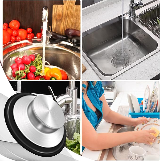 Sink Stopper 3.35 Inch Kitchen Stainless Steel Garbage Disposal Sink Plug for Insinkerator Kitchenaid Waste King Kohler and so on