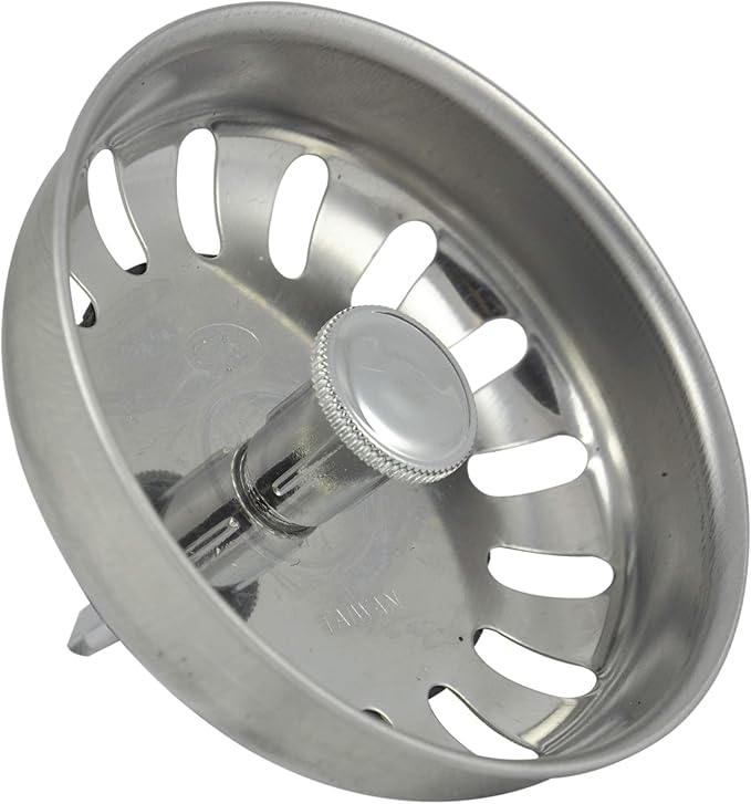 Danco 88275 3-1/4 inch Kitchen Sink Basket Strainer Splash Guard with Stationary Post, Stainless Steel (Pack of 2)