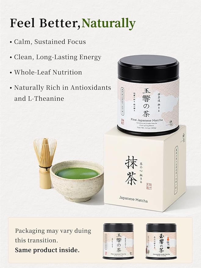 YUZUKI Matcha Powder 40g - Japanese Ceremonial Grade Matcha Green Tea Powder - First Harvest - Product of Japan, Uji Kyoto - Zero Sugar (1.4 oz）