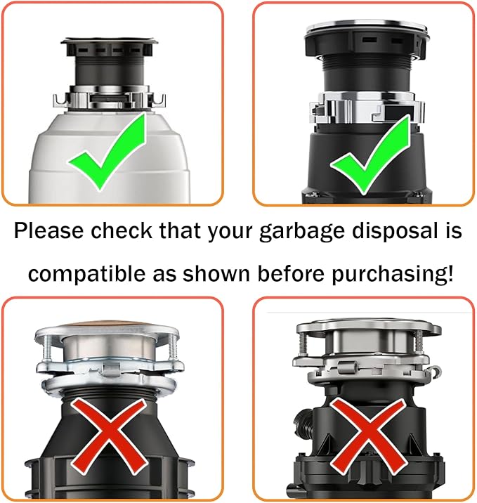 8Pcs/Set Garbage Disposal Sink Flange Kit with Stopper and Splash Guard for Waste King,4.3" Sink Flange and Drain Lock Nut for Whirlaway,Waste King Garbage Disposal Drain Assembly Kit(110mm)