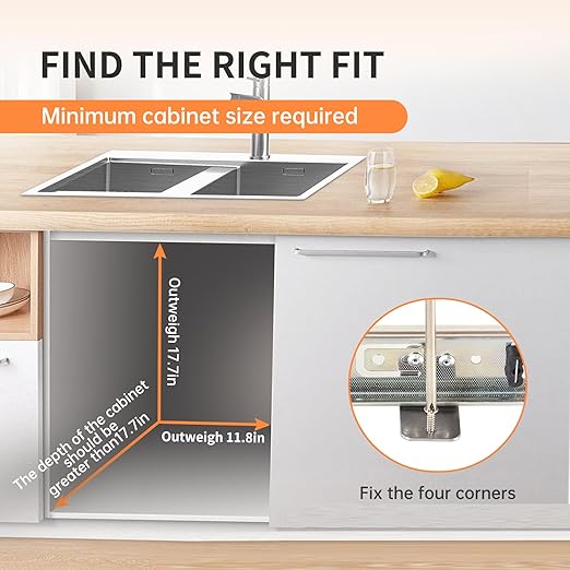 Nuoex Pull Out Trash Can Under Cabinet, Fit Most 7-11 Gallon Garbage Can, Slide Roll Out Rack for Kitchen Trash Can, Under Cabinet Sink Waste Bin Pull Out Slider with Basket (Waste Bin Not Included)