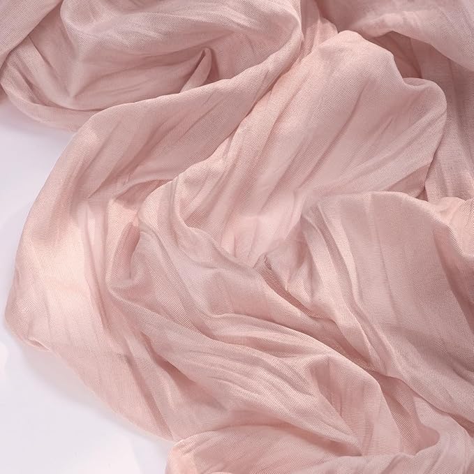 Socomi 2pcs Pink Cheesecloth Table Runner Summer Boho Rustic Gauze Dusty Pink Farmhouse 120 inch 10FT Cheese Cloth Sheer Runner for Wedding Party Baby Shower Birthday Home Decor