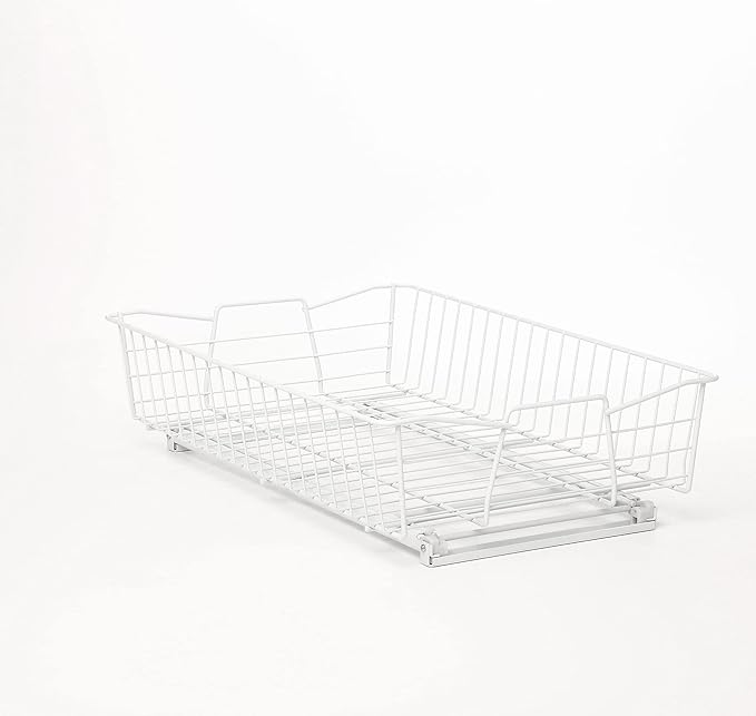 Knape & Vogt Simply Put 14-in W x 5.25-in H White Metal 2-Tier Pull Out Cabinet Basket