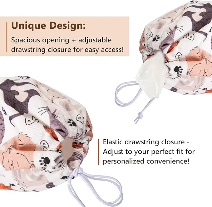 Cat Grocery Plastic Bag Holder and Dispenser,Supermarket Bags Organizer,Storage Shopping Holders Wall Carrier Cute Cats Home Kitchen Decor Mount Easy,for Door Cabinet Drawer Hanging Keep Groceries