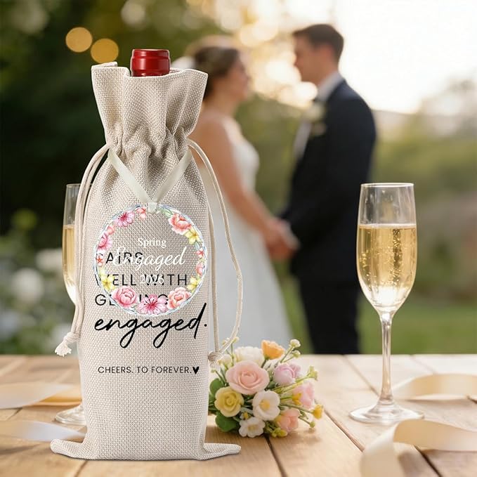 Engaged Gifts Engagement Gifts for Couples Her, Engagement Party Decorations for Women Couple Bride Wedding Our Spring Engaged Wine Bag Acrylic Ornament 2026
