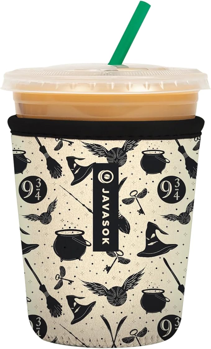 Sok It JavaSok Iced Coffee & Cold Soda Insulated Neoprene Cup Sleeve (Wizard's Walk, Small: 16-20oz)