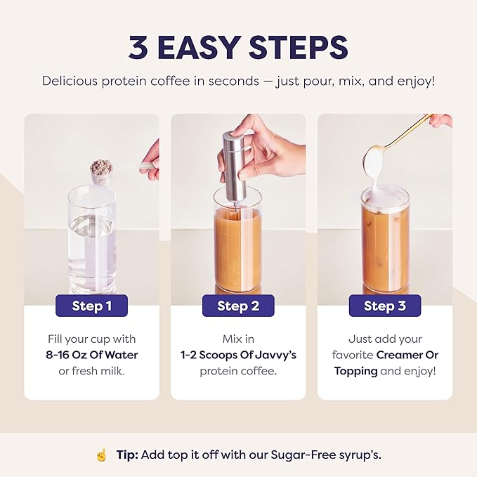 White Chocolate Mocha Protein Iced Coffee - Premium Whey Protein & Instant Iced Coffees - 100% Natural Cold Brew - Zero Artificial Flavors & Sweeteners, 80 mg Caffeine, No Added Sugar, 20 Servings