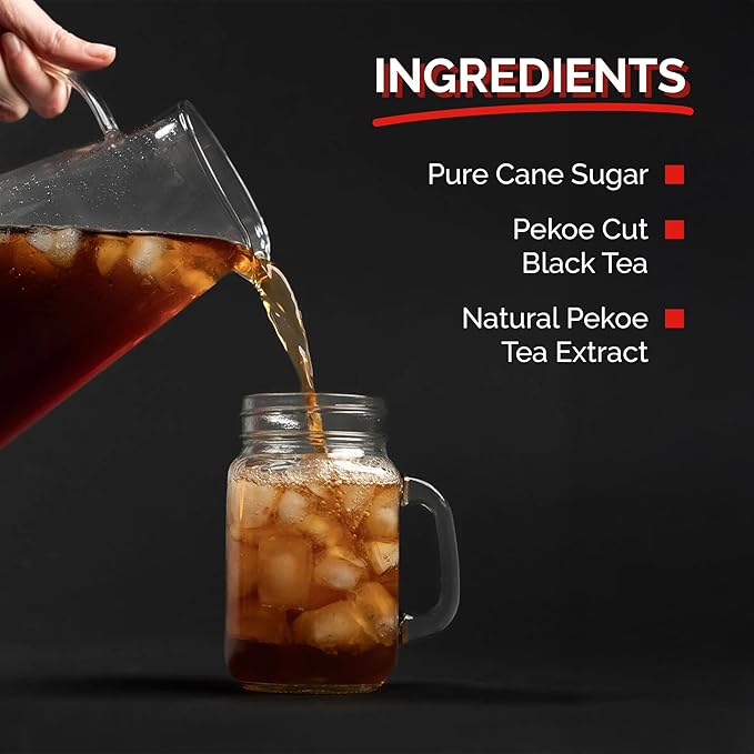 Cane Brew Sweet Tea – Southern Black Iced Teas, Family Size – No Boil, Zero Mess – Cold Brew for Home, Camping, RV, or Travel, 16 Half Gallon Bags