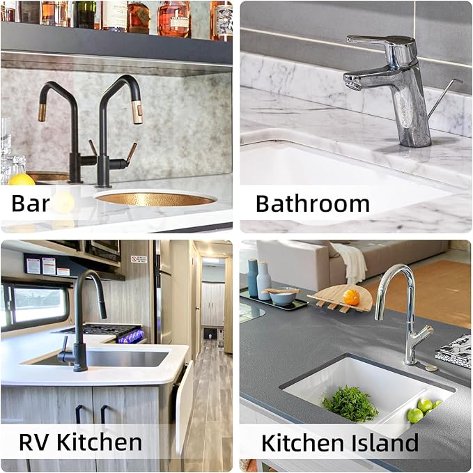 LOPNUR Faucet Mat for Kitchen Sink Protectors, 24 Inch Long Kitchen Sink Splash Guard Behind Faucet, Cuttable Bathroom Water Splash Guard with Super Absorbent Diatomite Fast Drying, Black