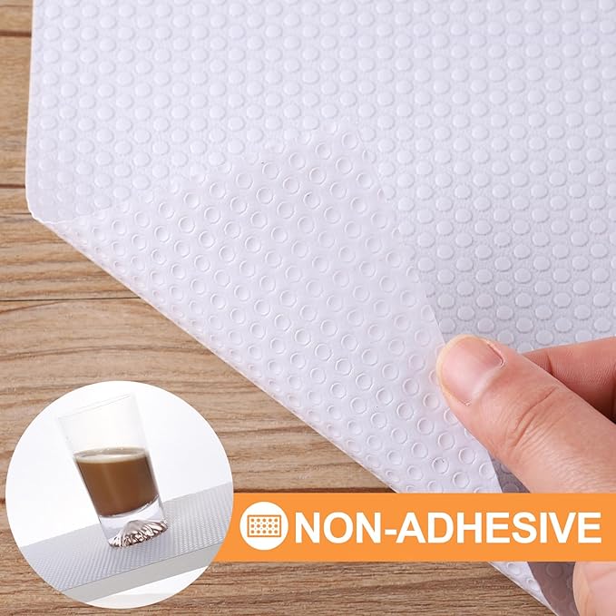 FLPMIX Shelf Liners for Kitchen Cabinets: 19" Wide Waterproof Under Sink Mats - Non-Adhesive Easy to Cut Large Drawer Liner for Pantry Cupboard 19" x 300" White