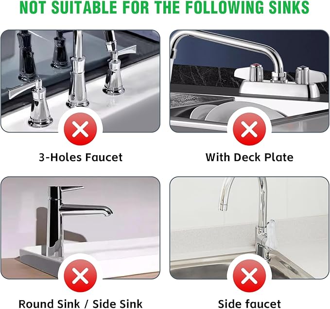 Kitchen Sink Splash Guard, Silicone Faucet Mat, Soap Dish Pad, Sponge Holder Sink Protector Trays, Faucet Handle Drip Catch for Bathroom Kitchen Countertop Gadgets Accessories 8.3 x 5.7 Inch