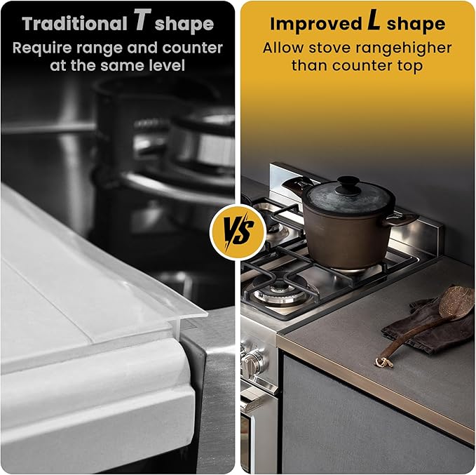 Stainless Steel Stove Gap Covers - 316 Stove Gap Filler, Easy retractable Length 13.8" to 27.5", Width 0.79", Heat Resistant Guard Between Stove Top & Counter, 2 Pck