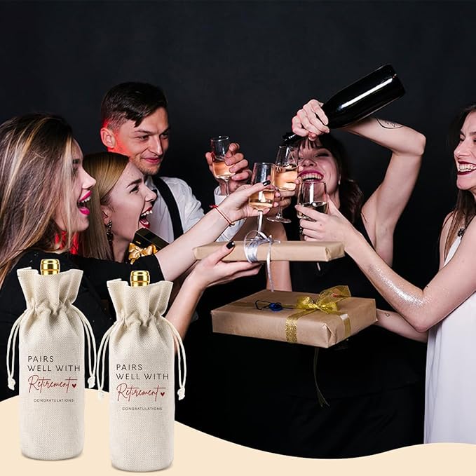 XFW 1Pcs Retirement Wine Bag Retirement Gifts for Women Men Pairs Well With Retirement Wine Bag Farewell Gifts for Coworkers Going Away Gift for Friends Boss