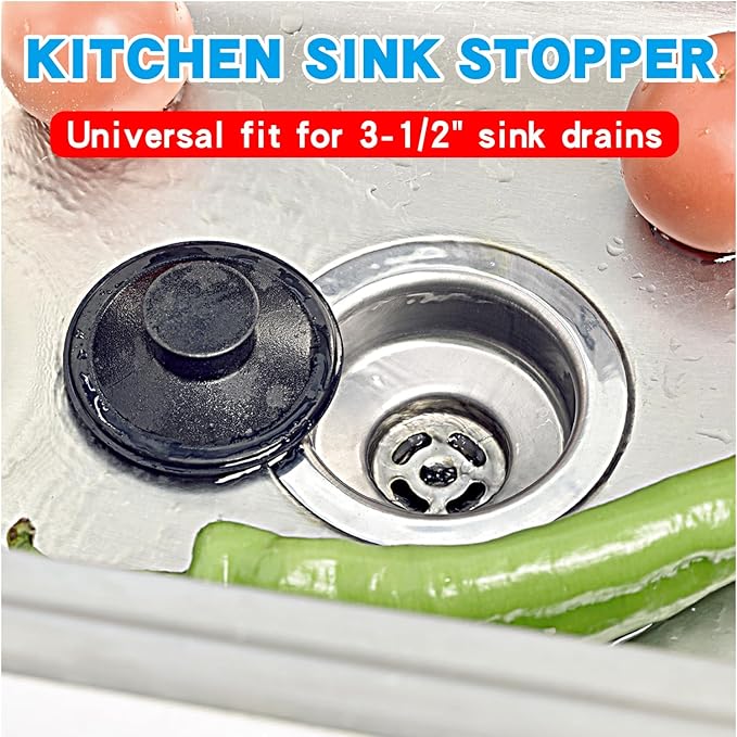 RQYEKDO Kitchen Sink Stopper, 1 Pack 3-1/2" Universal Sink Cover for Garbage Disposal Stopper and Kitchen Drain Plug,Replacement for InSinkErator, Moen,Waste King, Whirlpool,Kohler