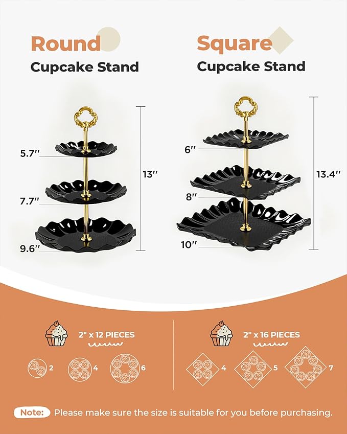Kootek Dessert Cupcake Stand, 10pcs Dessert Table Display Set, 3 Tiered Cup Cake Holder Tower Stand Riser& Cookie Serving Trays for Wedding, Tea Party, Birthday, Baby Shower
