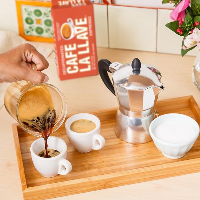 Cafe La Llave Decaf Dark Roast Ground Espresso Coffee, 12-Pack, 8.8 oz Bricks – Bold Cuban-Style Blend, Moka Pot, Espresso, Drip – Strong Rich Flavor
