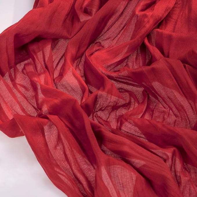 Socomi 3pcs Red Summer Cheesecloth Table Runner Boho Rustic Gauze 120 inch 10FT Cheese Cloth Sheer Runner for Wedding Party Baby Shower Birthday Home Decor Holiday Decorations