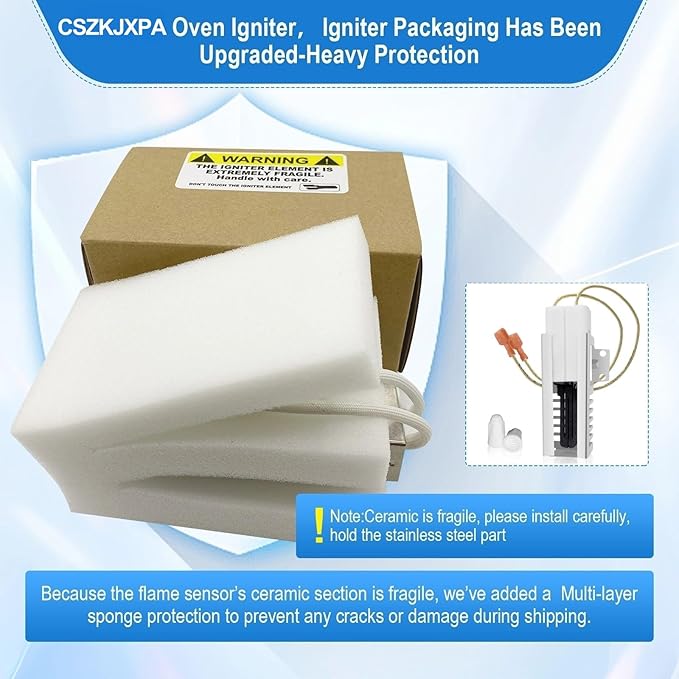 PB040001 Igniter-Gas Oven Igniter, for Viking Range Oven Igniter, for Viking Igniter Part Numbers: AP5315579 065650-000 SGR4001 792263 etc. with Ceramic Nuts.