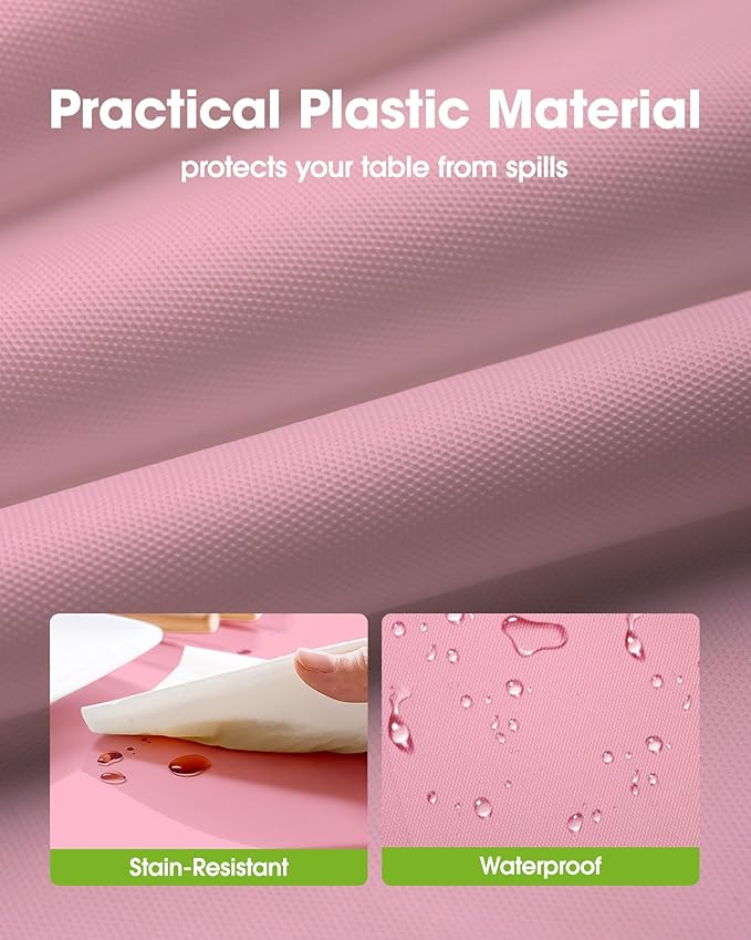 Pureegg Plastic Table Cloth Disposable 3 Pack, 54x108 Inch Rectangular Table Cloth, Leakproof Table Cover for Party, Picnic, Easter Party, Valentines, Mothers Day Decorations, Pink