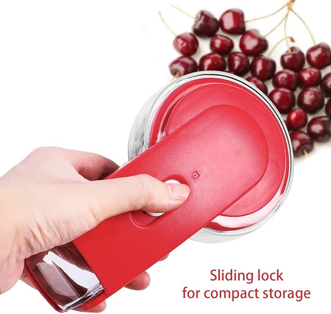 Cherry Pitter - Makmzoon Multi Cherries Corer Stainless Steel Pitter Tool with Labor-Saving Design Safe Lock Design for Making Cherry Jam - 6 Cherries
