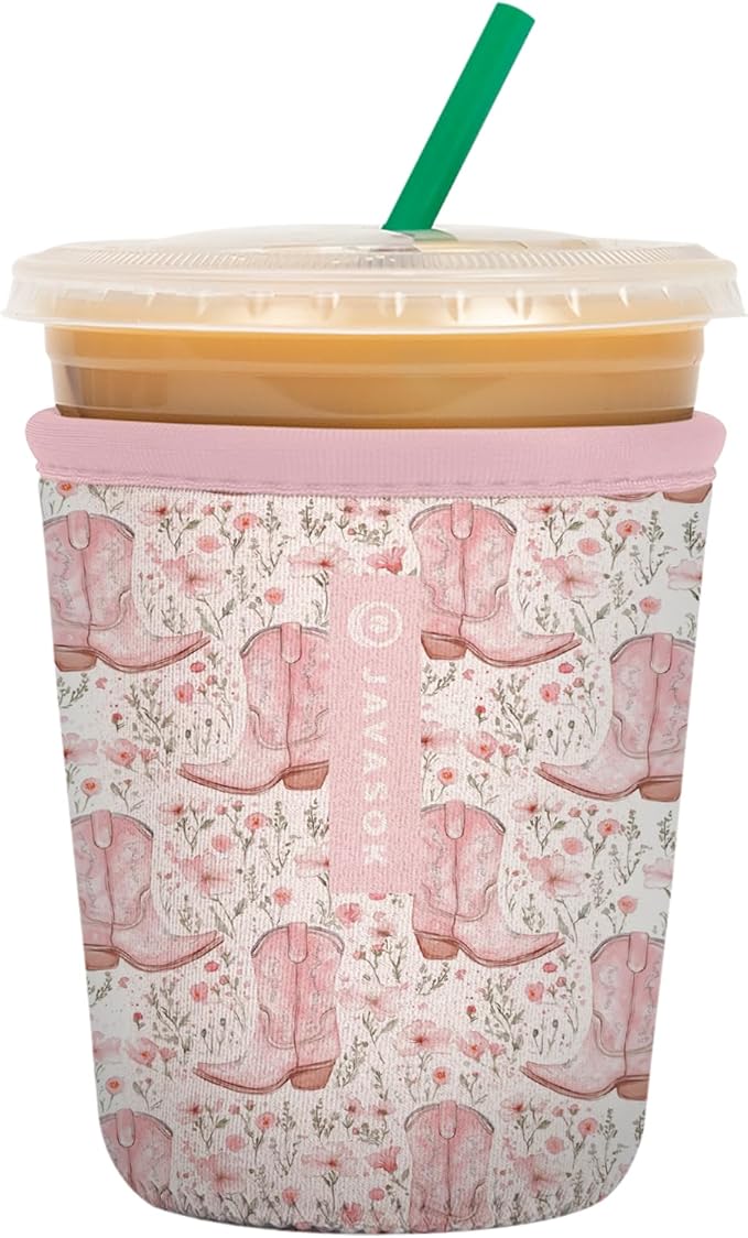 Sok It JavaSok Iced Coffee & Cold Soda Insulated Neoprene Cup Sleeve (Wildflower Rodeo, Small: 16-20oz)