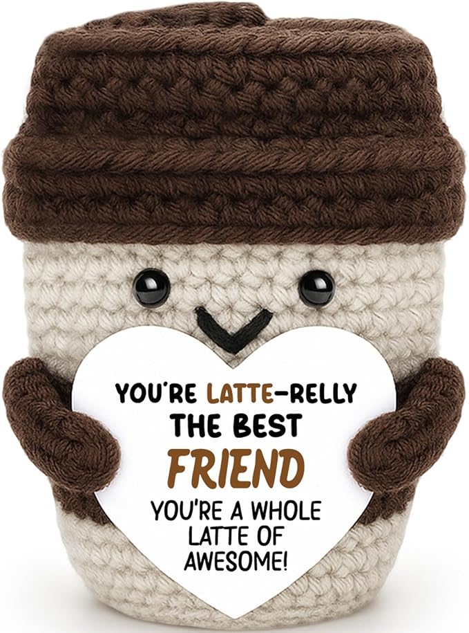 Agantree art Best Friend Birthday Women Gifts Coffee Lover Mug Birthday Graduation Friend Gifts for Women Men Best Friends BFF Work Bestie Coworker Positive Crochet Home Desk Decor