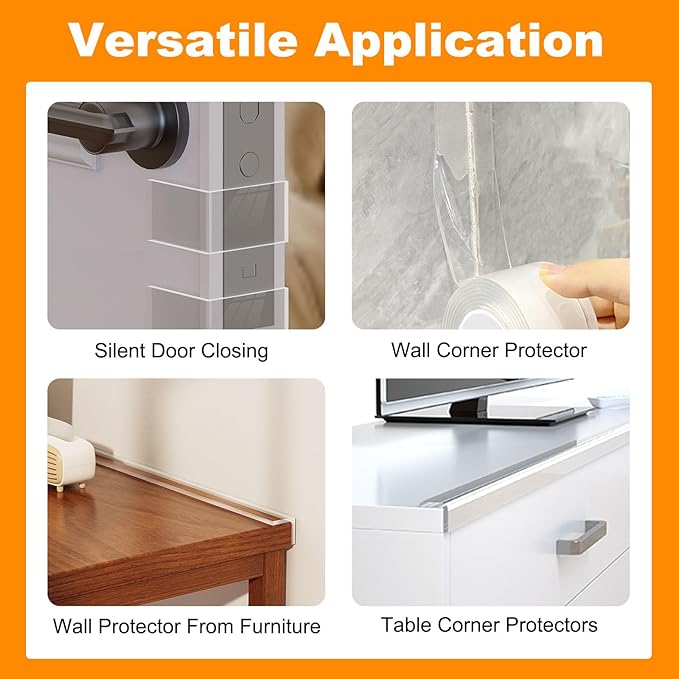 Clear Soft Corner Protectors for Furniture Strip,1.57 in x 13.12 FT,Sharp Edge & Table Bumper,Window Edge,Wall Protector, Soft Corner Guards Safe for Proof,Table Corner Protectors in Family