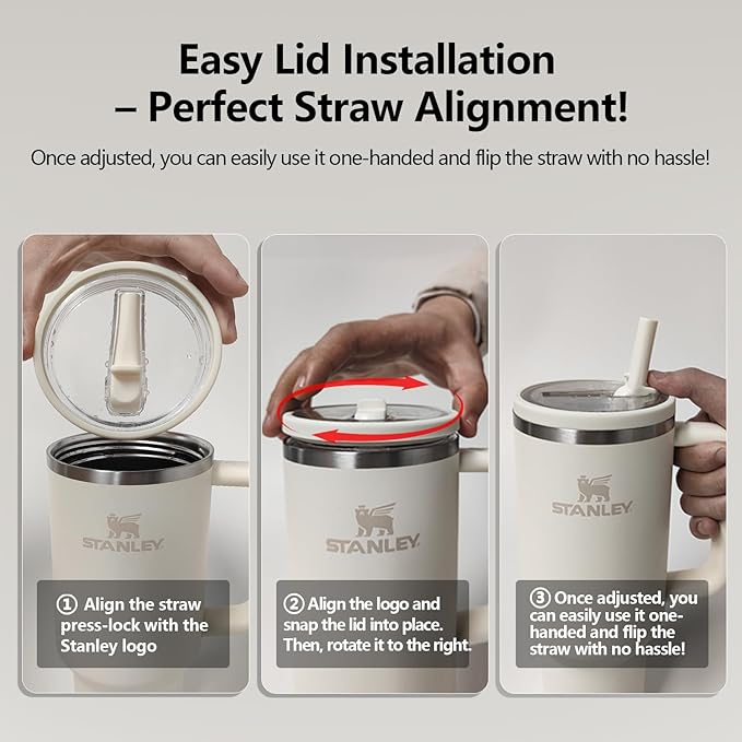Stanley Lid Replacement 40 oz Cream 2.0 no Spill Lid Leak Proof Spill Proof Cup Lid Stanley Quencher Cup Lid Accessories