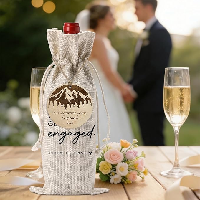 Engaged Gifts Engagement Gifts for Couples Her, Engagement Party Decorations for Women Couple Bride Our Adventure Awaits Engaged Wine Bag Acrylic Ornament 2026