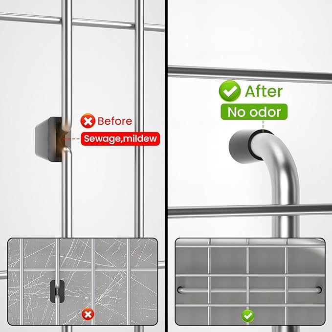 Sink Protector Grid 26-1/16" x 14-1/16", Centered Drain with Corner Radius 3-1/2", 304 Stainless Steel Material (Centered Drain)