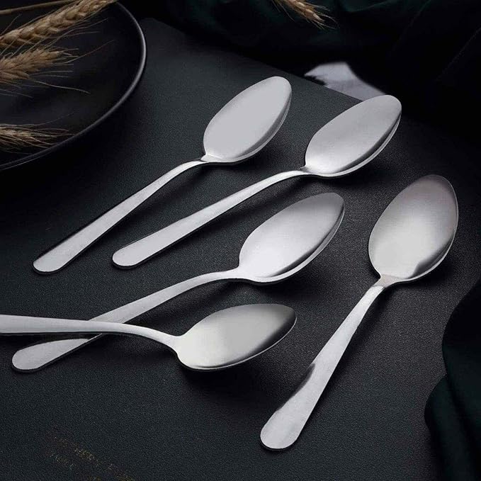 Unokit 36 Pieces Tea Spoons Set Silverware - 6.7 inch Stainless Steel Spoon, Dessert, Table, Silverware Spoons Only for Home, Kitchen or Restaurant - Mirror Polished, Dishwasher Safe