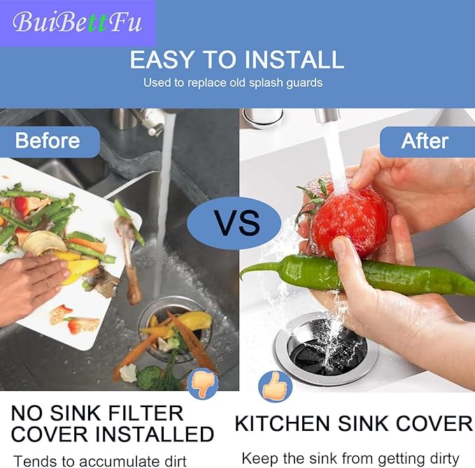 2 Pcs 3 3/8" Garbage Disposal Splash Guards Sink Baffle Drain Cover QCB-AM Replacement for InSinkErator Evolution Series, Removable Quiet Collar Drain Plugs Garbage Disposer Accessories