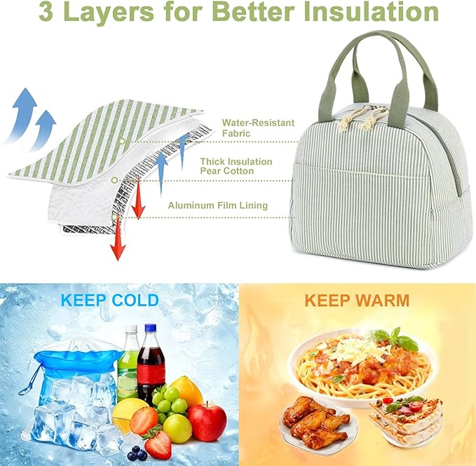 Bluboon Lunch Box for Women Men Cute Lunch Bag Reusable Insulated Lunch Bags Large Capacity Lunchbox Cooler for Work Picnic or Travel Gifts for Women Men