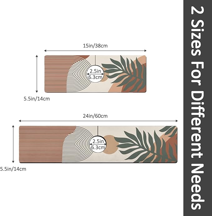 15" X 5.5" Kitchen Sink Splash Guard Faucet Mat Boho Super Absorbent Fast Drying Faucet Guard & Draining Mat Sink Splash Guard Behind Faucet for Kitchen, Bathroom