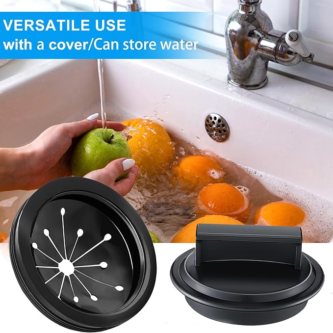 3 1/8" Inch Garbage Disposal Splash Guard with Garbage Disposal Drain Cover for Sink,Rubber Garbage Guard and Garbage Disposal Stopper for Whirlaway, Waste King, and GE Models (Black 3 1/8 in)