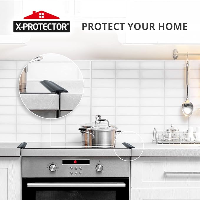 Silicone Stove Gap Cover X-Protector – 50” x 1" Guard Between Stove and Counter – Self-Adhesive Premium Counter Gap Filler – Heat Resistant Oven Counter Gap Protector – Silicone Stove Top Spill Guard