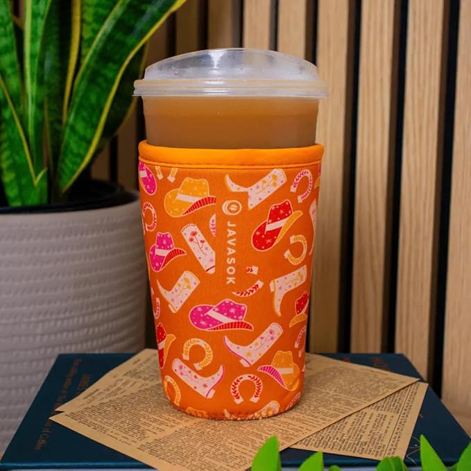 Sok It JavaSok Iced Coffee & Cold Soda Insulated Neoprene Cup Sleeve (Cowgirl Couture, XXLarge: 44-48oz)