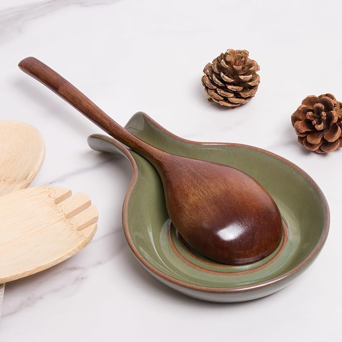 JINIHFW Spoon Rest for Kitchen, Ceramic Spoon Holder for Stove Top, Cooking Spoon Holder,Kitchen Spoon Rest,Heat Resistant Utensil Rest for Countertop,1 PCS
