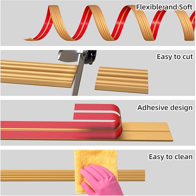10FT Flexible Wall Corner Protector Moulding Trim, Peel and Stick Inside & Outside Wall Corner Guards Edge Protector,Self Adhesive Molding Trim Strip for Edge Ceiling