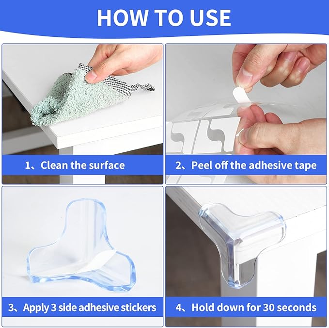 18 Pack Corner Protectors Baby Proof Corners and Edges Protector, Extra Large Clear Table Corner Protectors for Baby Safety Guards Bumpers Cover Sharp Furniture