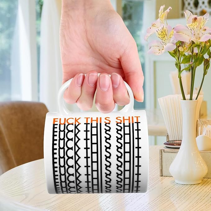 Funny Birthday Gifts for Men，Gag Gifts for Women, Hidden Message Ceramic Coffee Mug, White Elephant Gifts, Unique Office Prank Gag Gifts for Coworkers Coffee Lover