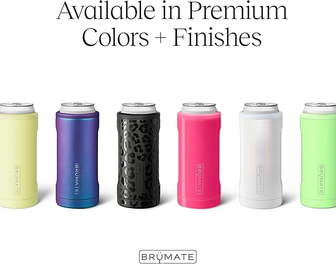 BrüMate Hopsulator Slim Can Cooler Insulated for 12oz Slim Cans | Skinny Can Insulated Stainless Steel Drink Holder for Hard Seltzer, Beer, Soda, and Energy Drinks (Glitter Mermaid)