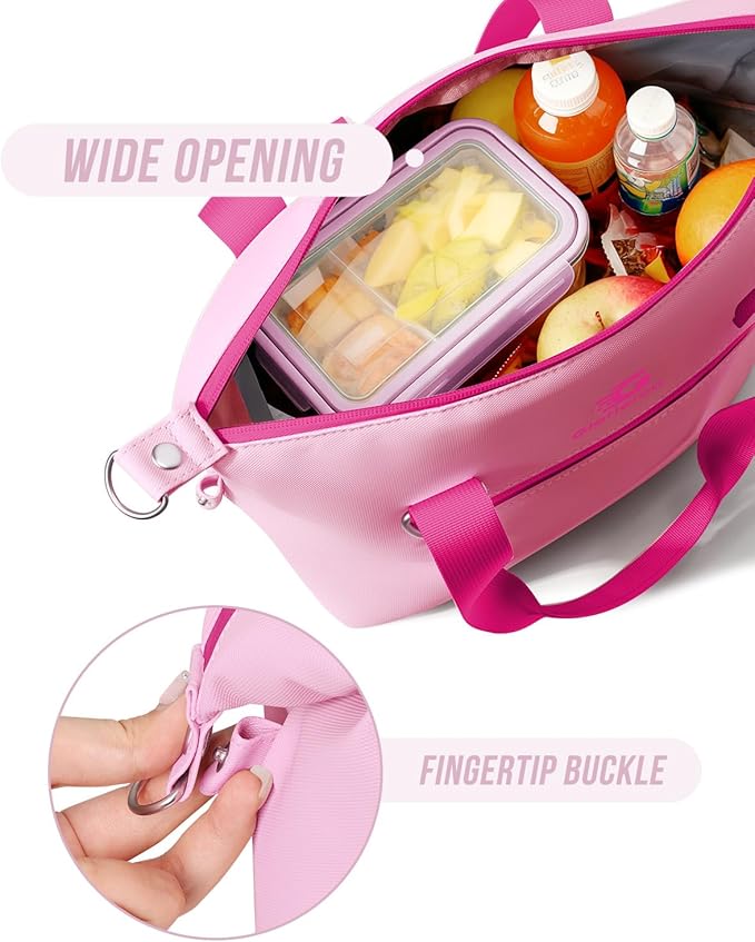 GLORIEROO Pastel Lunch Box Women | Insulated Soft Waterproof Leakproof Lunch Bag Cooler | Adjustable Strap | BPA-Free