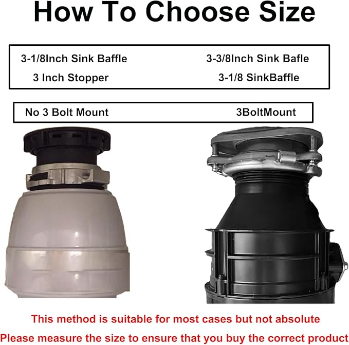 3 3/8" Garbage Disposal Sink Baffle QCB-AM Splash Guard for Insinkerator, Garbage Disposal Quiet Cover Splash Guard Replacement for InSinkErator Evolution Series(Black)