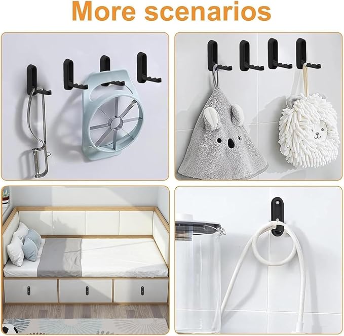 Gold Foldable Wall Hooks, Metal Foldable Hooks Wall Wount for Bathroom, Kitchen, Bedroom – Space-Saving, for Towels, Coats, Bags, Easy Installation (Silver, 2PCS)