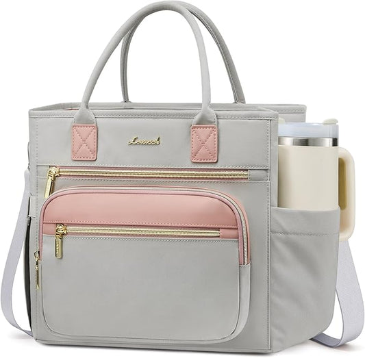 LOVEVOOK Insulated Lunch Bag Women,Wide Opening Adult Lunch Box Women with Cup Holder,Large Leakproof Cooler Bag for Work Picnic Beach Family College Mom,Lunch Teacher Breast Pump Diaper Tote Bag