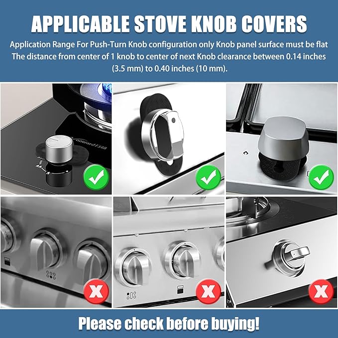 Silicone Stove Knob Safety Locks - Child Proof Oven Knob Locks (6 Pack)]